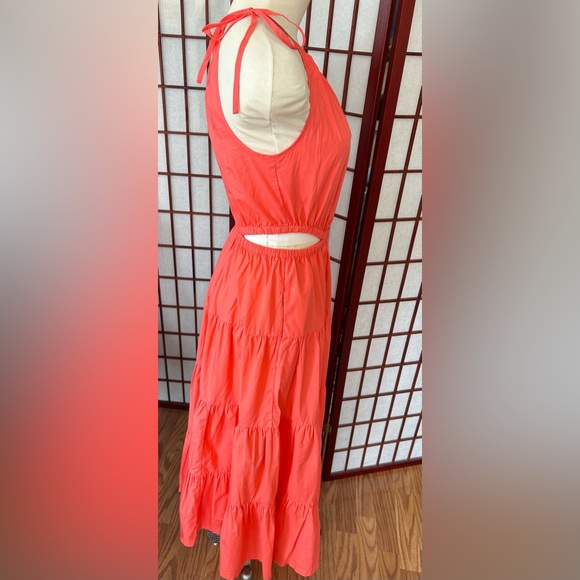 J CREW Harbor Side-cutout Dress in Brilliant Coral - Picture 9 of 9